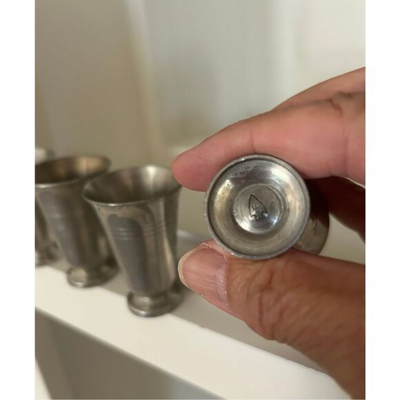 Vintage Pewter Shot Glass Set - Picture 4 of 5